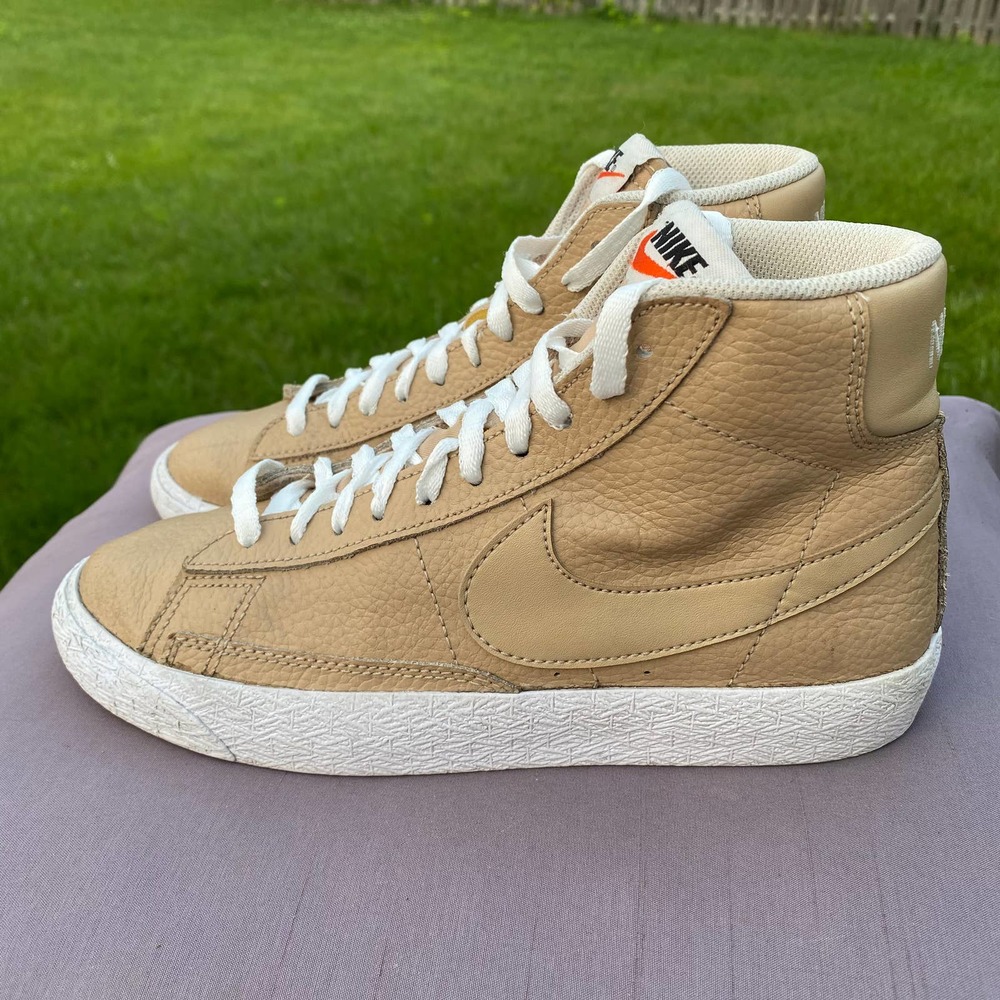 Nike Blazer Leather Mid 2016 Linen GS Sneaker SZ: Youth 5Y  RARE  895850-202